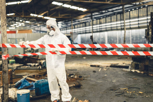 Professional Biohazard Cleanup technician working in Northport, NY